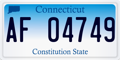 CT license plate AF04749