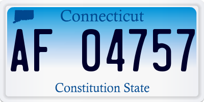 CT license plate AF04757
