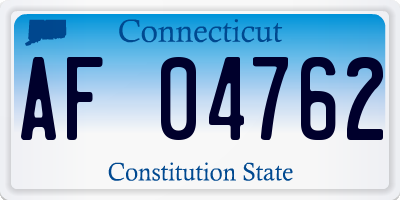 CT license plate AF04762