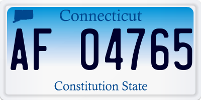 CT license plate AF04765