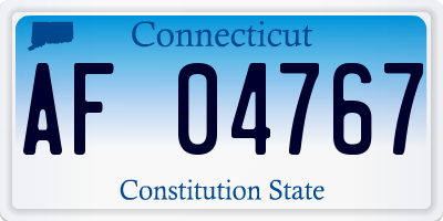 CT license plate AF04767