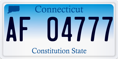 CT license plate AF04777