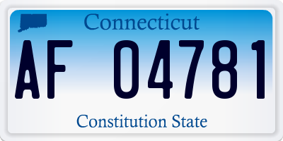 CT license plate AF04781