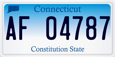 CT license plate AF04787