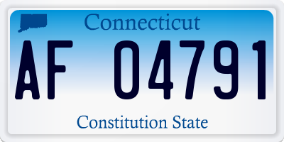CT license plate AF04791
