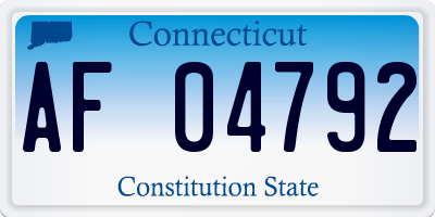 CT license plate AF04792
