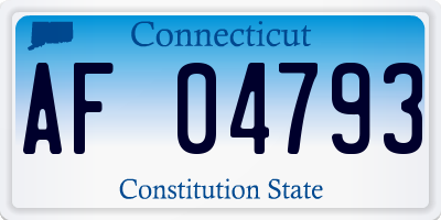 CT license plate AF04793