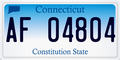 CT license plate AF04804