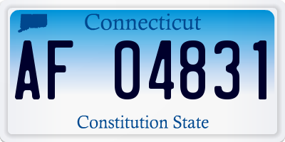 CT license plate AF04831