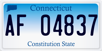 CT license plate AF04837