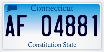 CT license plate AF04881