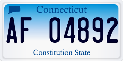 CT license plate AF04892