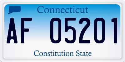 CT license plate AF05201