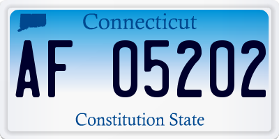 CT license plate AF05202
