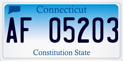 CT license plate AF05203