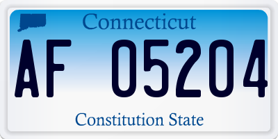 CT license plate AF05204