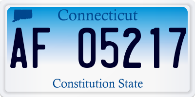 CT license plate AF05217