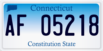 CT license plate AF05218
