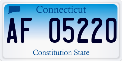 CT license plate AF05220