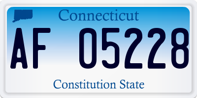CT license plate AF05228