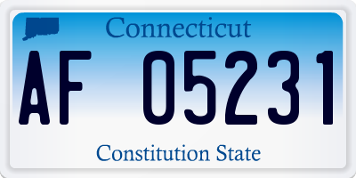 CT license plate AF05231