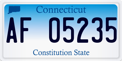 CT license plate AF05235
