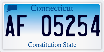 CT license plate AF05254