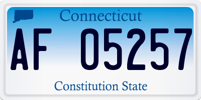 CT license plate AF05257