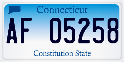 CT license plate AF05258