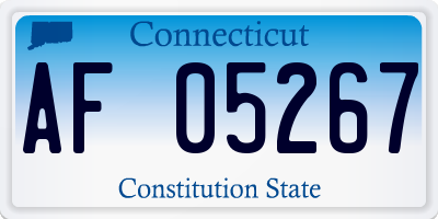 CT license plate AF05267