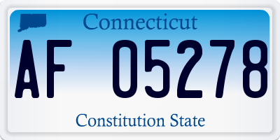 CT license plate AF05278