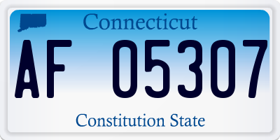 CT license plate AF05307