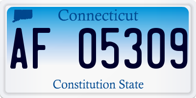 CT license plate AF05309