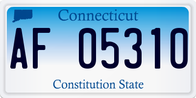 CT license plate AF05310