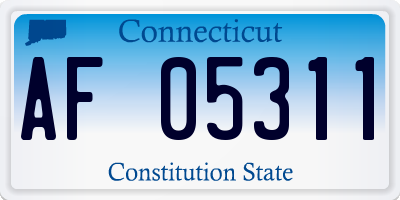 CT license plate AF05311