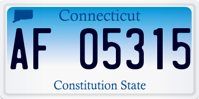 CT license plate AF05315