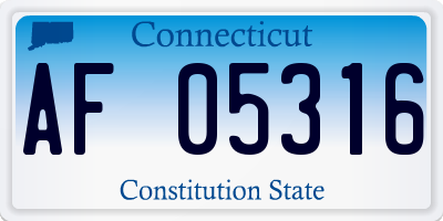 CT license plate AF05316
