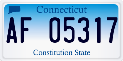 CT license plate AF05317
