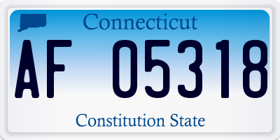 CT license plate AF05318