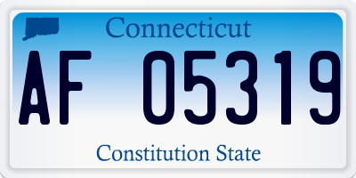 CT license plate AF05319