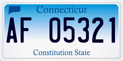 CT license plate AF05321