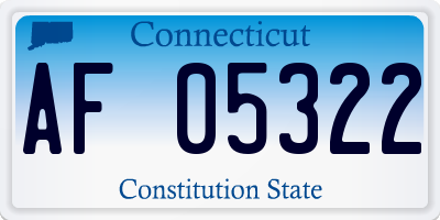 CT license plate AF05322