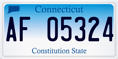 CT license plate AF05324