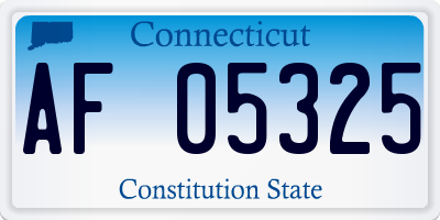 CT license plate AF05325