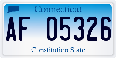 CT license plate AF05326
