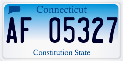 CT license plate AF05327