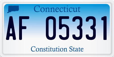 CT license plate AF05331