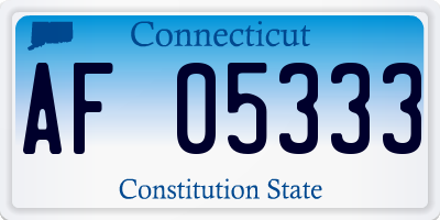 CT license plate AF05333