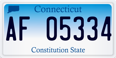 CT license plate AF05334