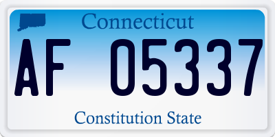 CT license plate AF05337